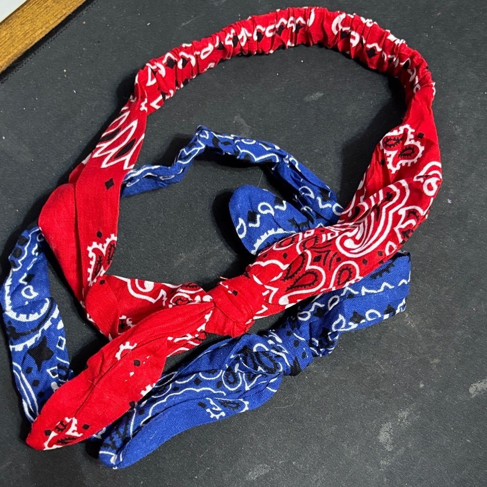 Red and Blue Bandana Headbands